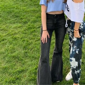 By Together Charcoal Denim Flare Jeans